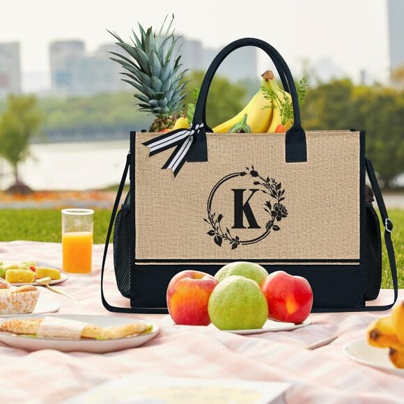 Personalized Canvas Tote Bag Women's Size Gift for Wedding Birthday Beach - Picture 6 of 7